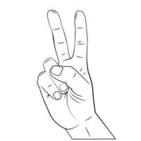 Peace Hand Outline Illustration vector