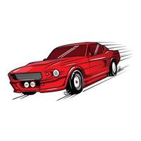 Red Muscle Car Vector Illustration