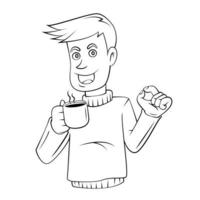 Coffee Businessman Sketch vector