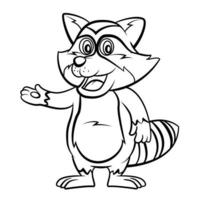 Funny Cute Racoon Sketch vector