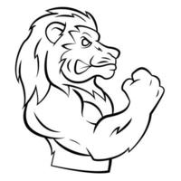 Strong Lion Illustration Sketch vector