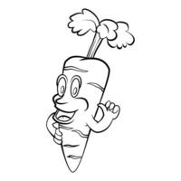 boceto de dibujos animados de sonrisa de zanahoria vector
