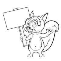 Squirrel Cartoon Sketch Illustration vector