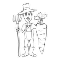 Carrot Farmer Sketch Animation vector