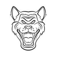 Wolf Head Cartoon Sketch vector