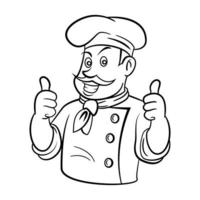 Chef Thumb Up Sketch vector