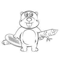 Beaver Cartoon Sketch vector