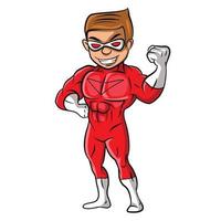 Red White Super Hero Illustration vector