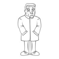 Fever Man Using Jacket Sketch vector