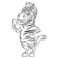 Zebra Cartoon Character Sketch vector