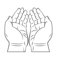 Praying Hand Outline Design vector