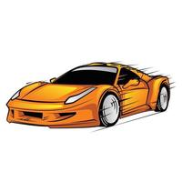 Ilustración de vector de coche deportivo naranja
