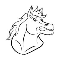 Angry Head Horse Illustration Sketch vector