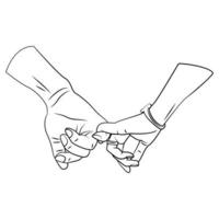 Romantic Hand Outline Illustration vector