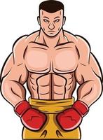 Red Gloves Boxing Man Vector