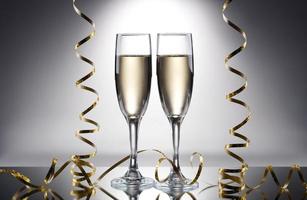 New years eve celebration background with champagne photo