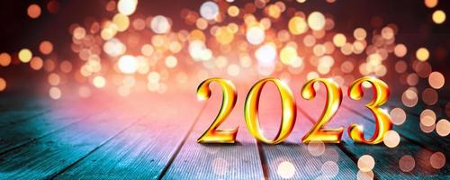 Happy New Year Background. Start to 2023. 3D illustration photo