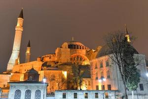 Hagia Sofia at night in Istanbul, Turkey photo