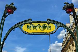 Famous Art Nouveau sign for the Metropolitain underground system photo