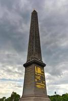 The Luxor Obelisk is an Egyptian obelisk standing at the center of the Place de la Concorde in Paris, France. It was originally located at the entrance to Luxor Temple, in Egypt. photo