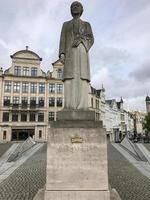 Queen Elisabeth of Belgium statue made by Rene Cliquet in 1980 in Brussels, Belgium, 2022 photo