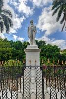 Statue to Carlos Manuel de Cespedes in Old Havana. Cespedes in considered the Father of the Cuban Nation. He freed the slaves and incited the insurrection against colonialism, 2022 photo