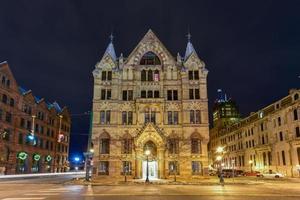 Syracuse Savings Bank Building was built in 1876 with Gothic style at Clinton Square in downtown Syracuse, New York State, USA. Now this building is a US National Register of Historic Places. photo