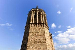 Tower of the Barcelona Cathedral in Spain. photo