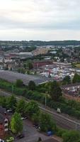 high angle footage of British Railway Train on Tracks, video