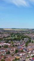 High Angle Footage of Real Estate houses and Residentials of Asian Pakistani and Kashmiri Muslim Community at Luton City of England Great Britain, Drone's Footage video