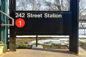 MTA 242 Street Station Van Cortlandt Park in the New York City Subway System. It is the terminus of the 1 train line in the Bronx.