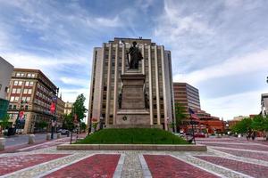 The Portland Soldiers and Sailors Monument  located in the center of Monument Square, on the former site of Portland's 1825 city hall, 2022 photo