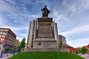 The Portland Soldiers and Sailors Monument  located in the center of Monument Square, on the former site of Portland's 1825 city hall, 2022 photo