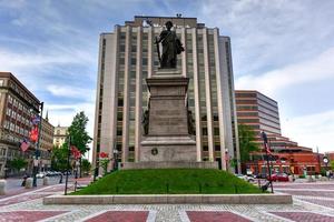 The Portland Soldiers and Sailors Monument  located in the center of Monument Square, on the former site of Portland's 1825 city hall, 2022 photo