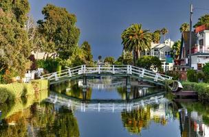 Serene and peaceful landscape of Venice Canal Historic District, Los Angeles, California photo