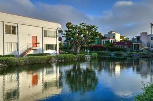 Serene and peaceful landscape of Venice Canal Historic District, Los Angeles, California photo