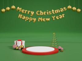 Background 3d for Christmas and new year Background. 3d design Christmas and new year. Christmas and new year with gift boxes background 3d. Merry Christmas and Happy New Year. Background concept. photo