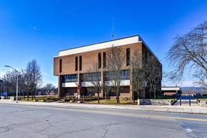 Poughkeepsie City Hall in Civic Center Plaza built in the Brutalist style, 2022 photo