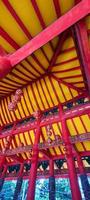 This is a photo of the interior roof of the Sam Poo Kong temple in Semarang.