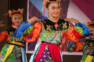 Jakarta, Indonesia in November 2022. Young children ranging from kindergarten to elementary school are taking part in the National Archipelago dance competition. photo