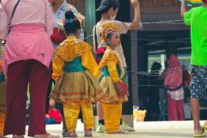 Jakarta, Indonesia in November 2022. Young children ranging from kindergarten to elementary school are taking part in the National Archipelago dance competition. photo