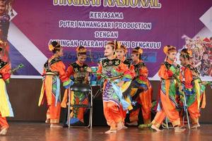 Jakarta, Indonesia in November 2022. Young children ranging from kindergarten to elementary school are taking part in the National Archipelago dance competition. photo