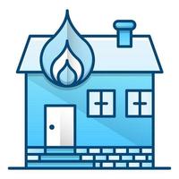 icono de fuego de la casa, adecuado para una amplia gama de proyectos creativos digitales. feliz creando. vector