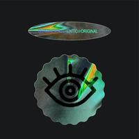 Realistic holographic sticker collection vector