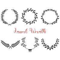 Laurel wreath silhouette collection set on white background. Vector Laurel Wreath vector design