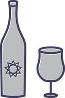 copa y vino vector icono