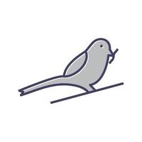 Bird Eating Worm Vector Icon