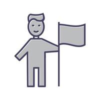 Man setting Flag Vector Icon