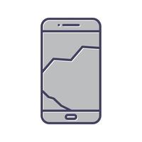 Broken Cell Phone Vector Icon