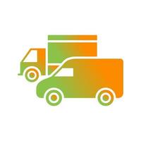 Parked Trucks Vector Icon